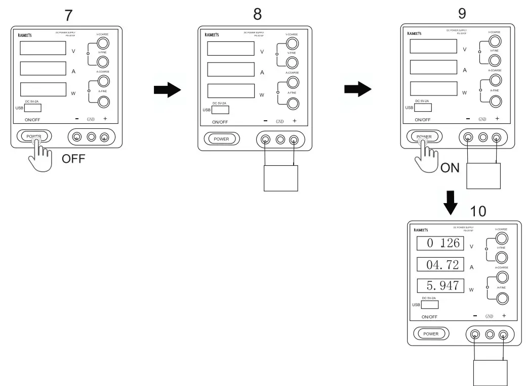 KAIWEETS PS-3010F DC Power Supply- Controls 4