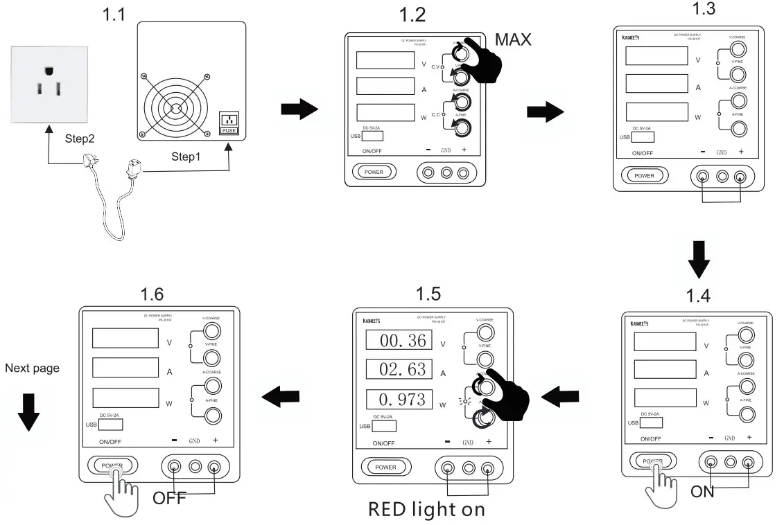KAIWEETS PS-3010F DC Power Supply- Mode