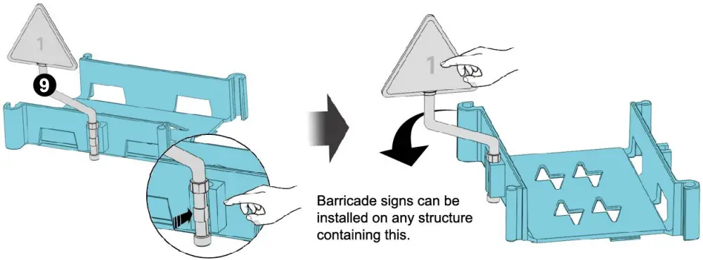 Roadblock Signs Assembly