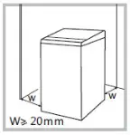 Euromaid ETL550FCW Top Load Washing Machine - Installation area