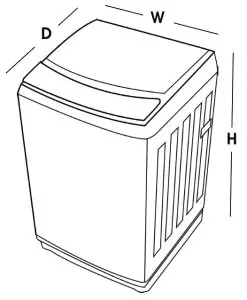 Euromaid ETL550FCW Top Load Washing Machine - Technical Information
