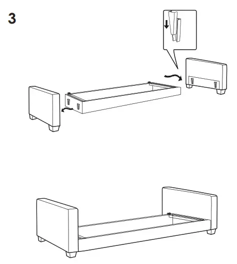 LIVING SPACES Pascal Drop Back Sofa Bed- 3