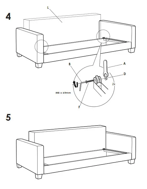 LIVING SPACES Pascal Drop Back Sofa Bed- 4