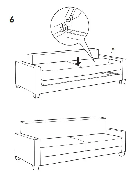LIVING SPACES Pascal Drop Back Sofa Bed- 6