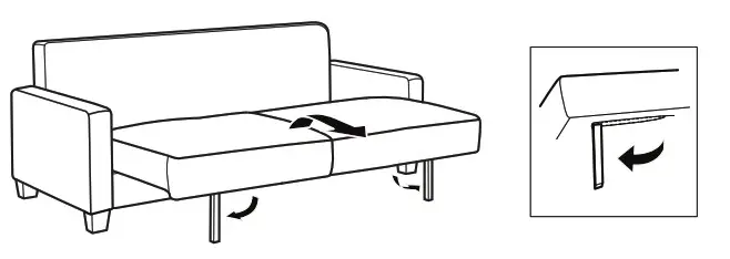 LIVING SPACES Pascal Drop Back Sofa Bed- CONVERTING TO SOFA