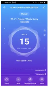 MORRIS MAP 36310 Air Purifier-CONTROL