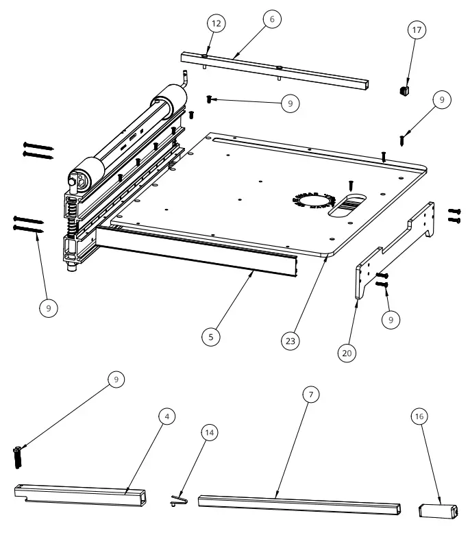 BULLET ES90 0126 26 Inch EZ Shear Flooring Shear - PARTS BREAKDOWN
