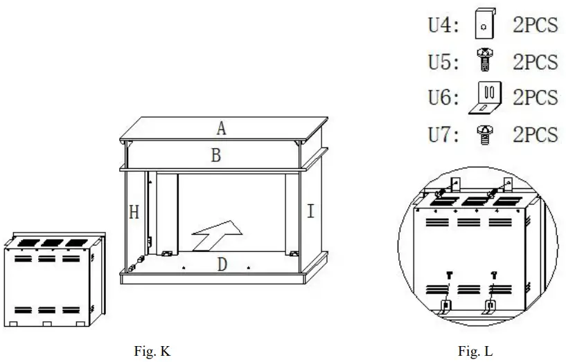 HOMCOM 40 in MDF Electric Fireplace with Mantel Freestanding Heater-Installation3