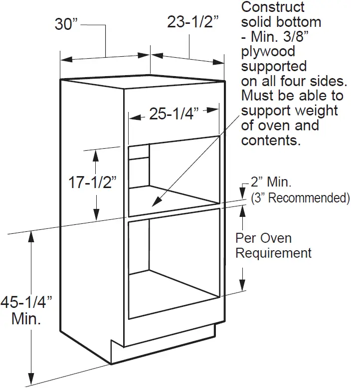 Installation over a Wall Oven
