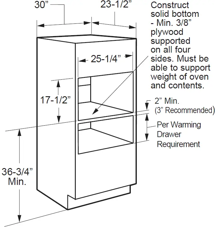 Installation over a Warming Drawer