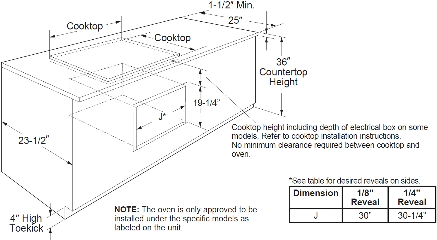 Installation under a 30 or 36 Cooktop or Countertop 02