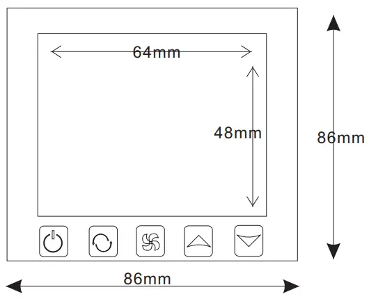 BEOK TGT70 WiFi Fan Coil Thermostat Instruction Manual - Dimension