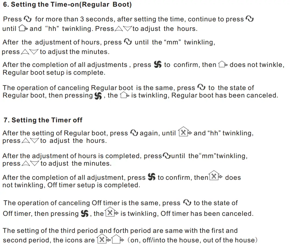 BEOK TGT70 WiFi Fan Coil Thermostat Instruction Manual - Thermostat Operation Instruction