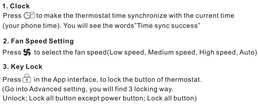 BEOK TGT70 WiFi Fan Coil Thermostat Instruction Manual - Thermostat Setting through Phone Operation