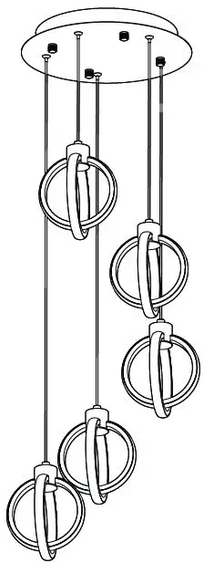 artika PDT5-SO Soho 5 5-Light LED Pendant