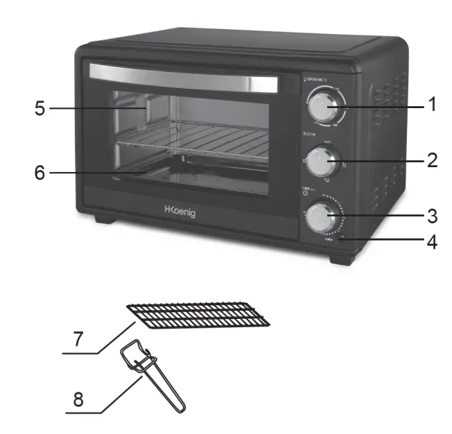 H Koenig fo45 25L Electric Oven - ACCESSORIES
