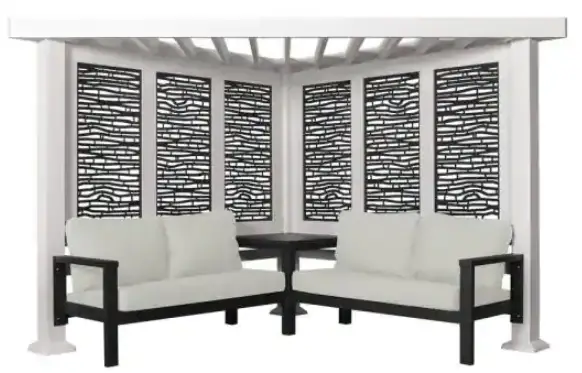 Backyard DISCOVERY Ridgedale 8 ft. x 8 ft. White Steel Modern Cabana Pergola