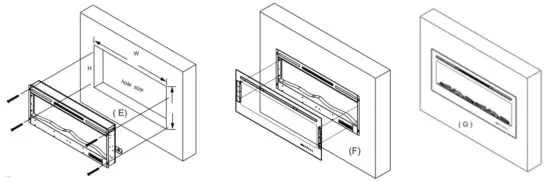 North West Fireplace 193772MBP Hastings Home 50 in W Black LED Electric Fireplace - figure 7