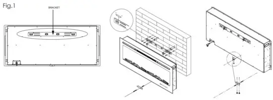 North West Fireplace 193772MBP Hastings Home 50 in W Black LED Electric Fireplace - figure 9