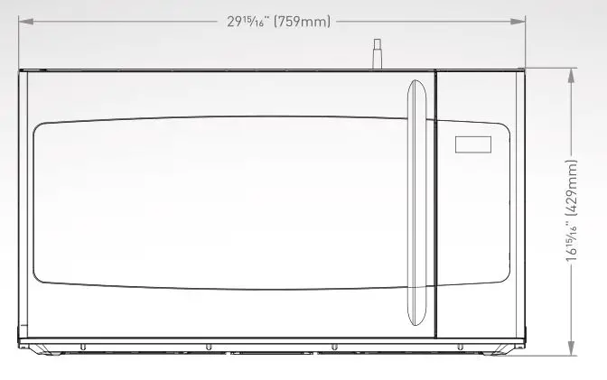 FURRION 1.7 cu. ft. Otr Convection Microwave Oven - Dimension