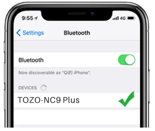 TOZO NC9 Plus Active Noise Cancellation Earbuds - app