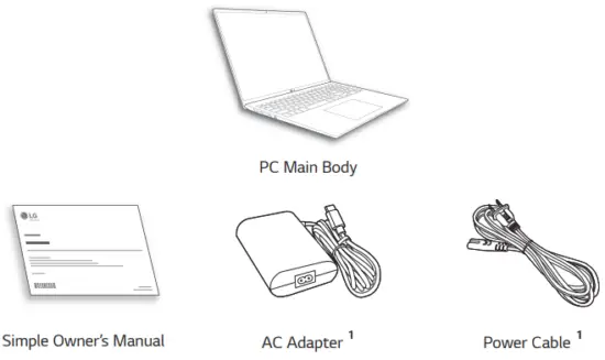 LG 17ZT90P Series Notebook 17 Inch Ultra Lightweight and Slim Laptop - Product Components