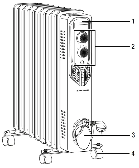 TROTEC TRH 22 E Oil Filled Radiator - FIG 1