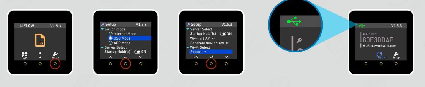 M5STACK ESP32 CORE2 IoT Development Kit User Manual - Click the power button on the left side of the device to restar