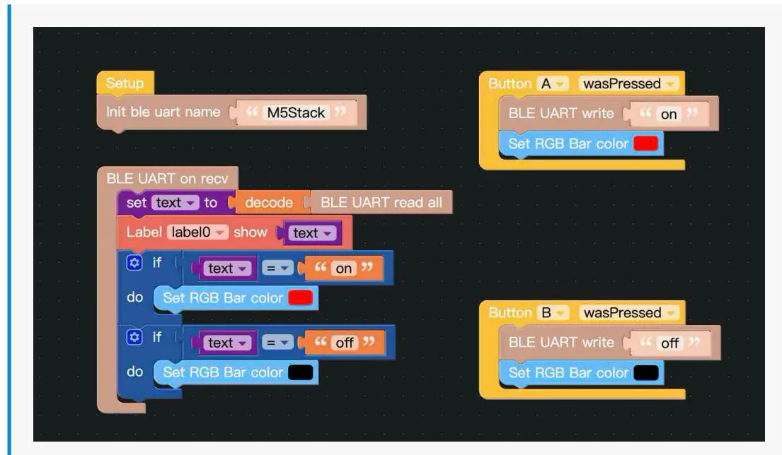 M5STACK ESP32 CORE2 IoT Development Kit User Manual - Establish Bluetooth passthrough connection and send on