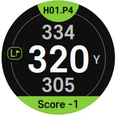 GOLF BUDDY aim W11 GPS Watch - Play Golf Screen Overview 1