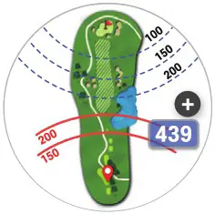 GOLF BUDDY aim W11 GPS Watch - Play Golf Screen Overview 2