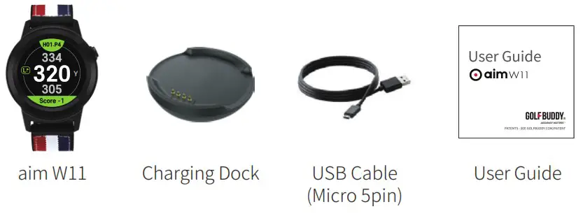 GOLF BUDDY aim W11 GPS Watch - Whats included