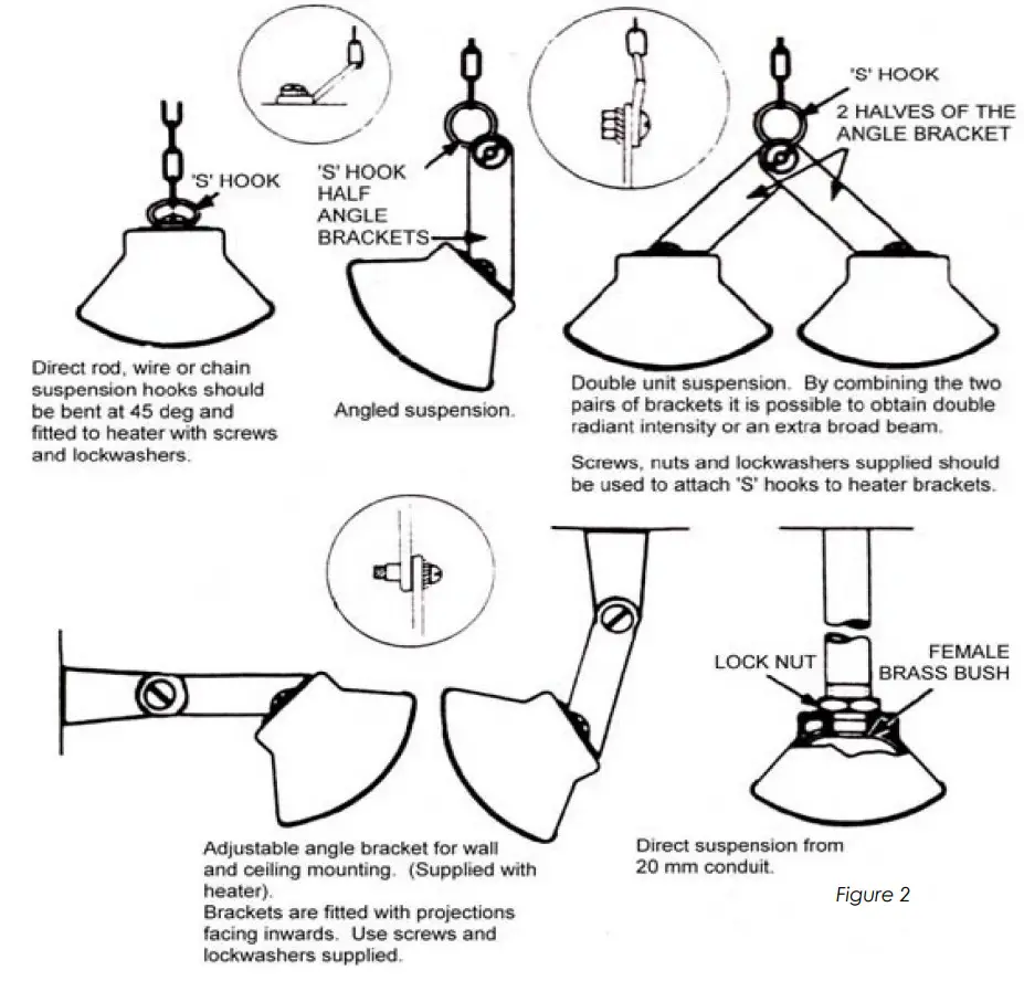 Consort HE6502SL 2kW HE6503SL 3kW Sun Zone Radiant Heaters - Figure