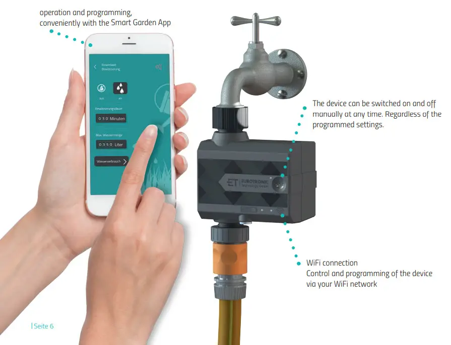 EUROTRONIC 700212 Comet Aqua Smart Timer for Irrigation System - Smart Garden App