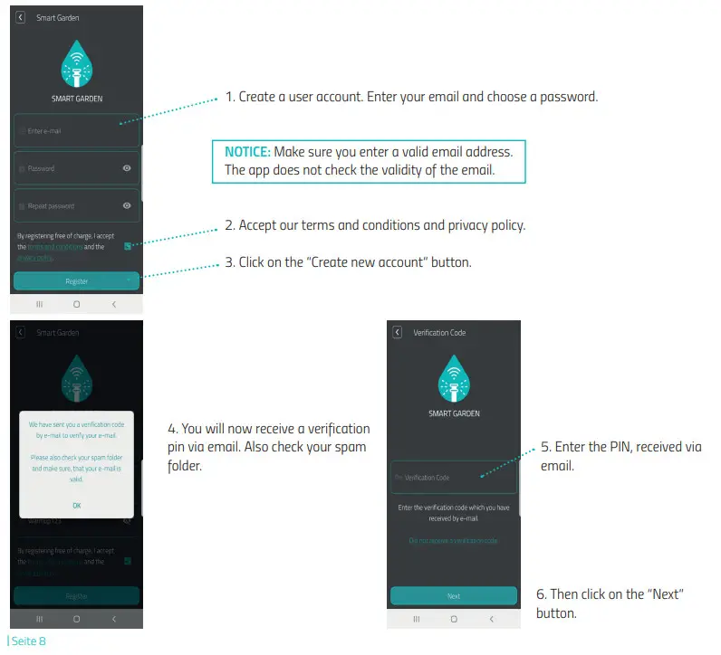 EUROTRONIC 700212 Comet Aqua Smart Timer for Irrigation System - USER ACCOUNT
