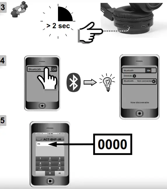 MAXXTER ACT-BHP-JR Kids Bluetooth Headphones with Volume Limiter - VOLUME LIMITER2