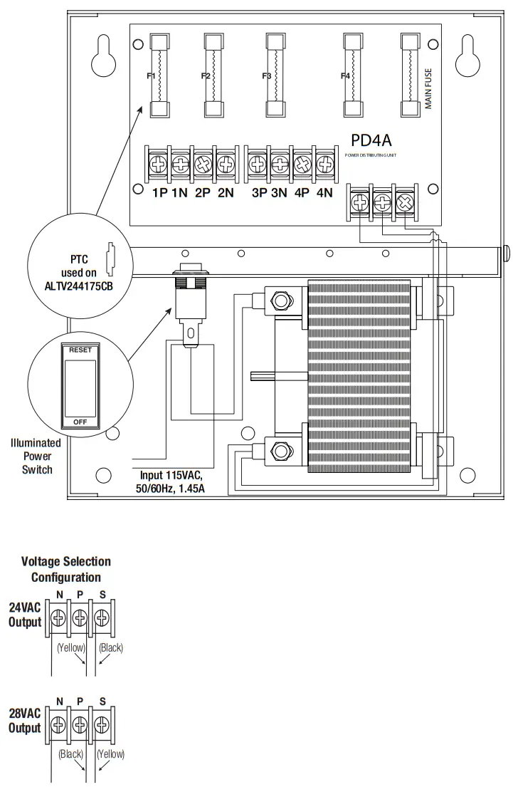 Altronix ALTV244 4 Output CCTV Power Supplies - Fig 2