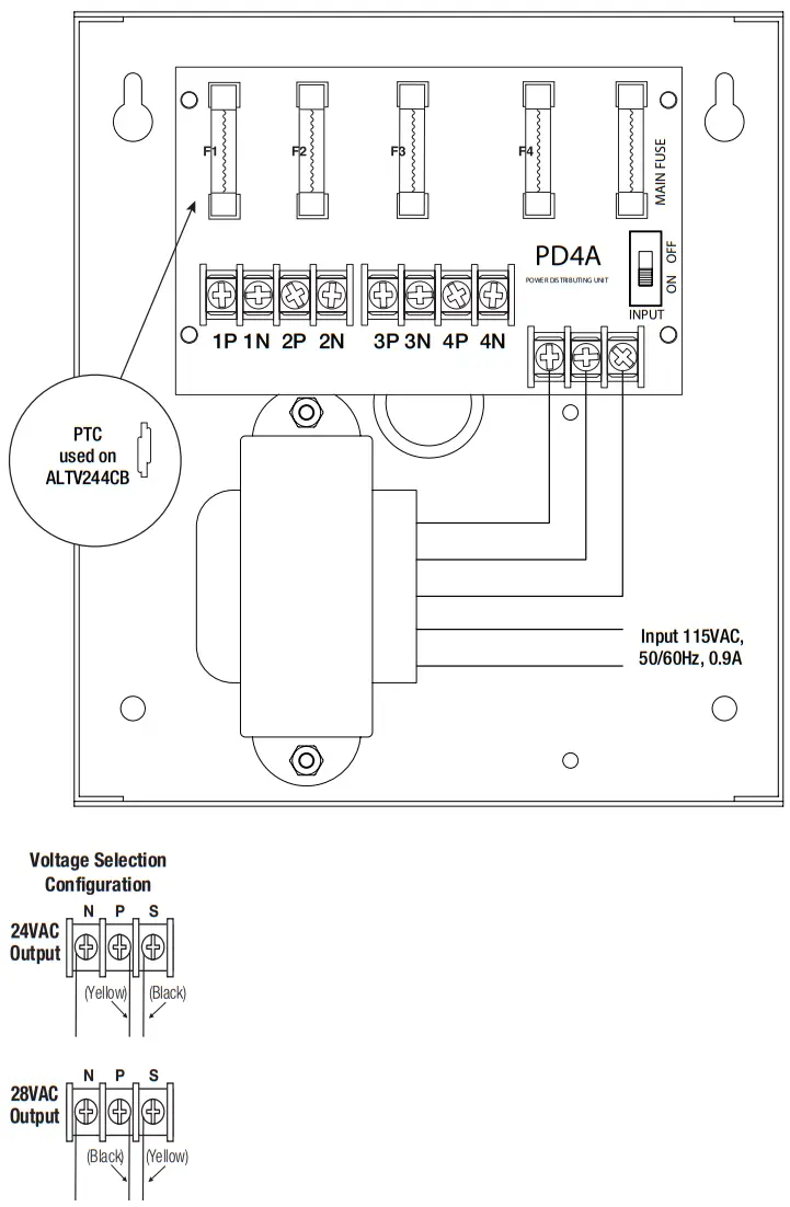 Altronix ALTV244 4 Output CCTV Power Supplies - Fig