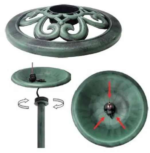 GAINSBOROUGH K202 Solar 3 Tier Bronze Water Feature - fig 6