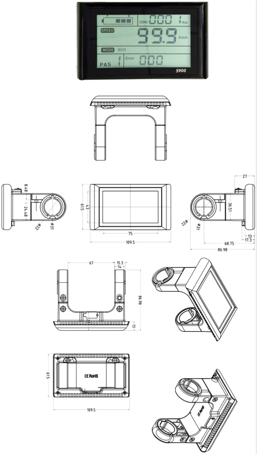 EAZbike MG7101 Electric Tricycle - Presentation of LCD Screen