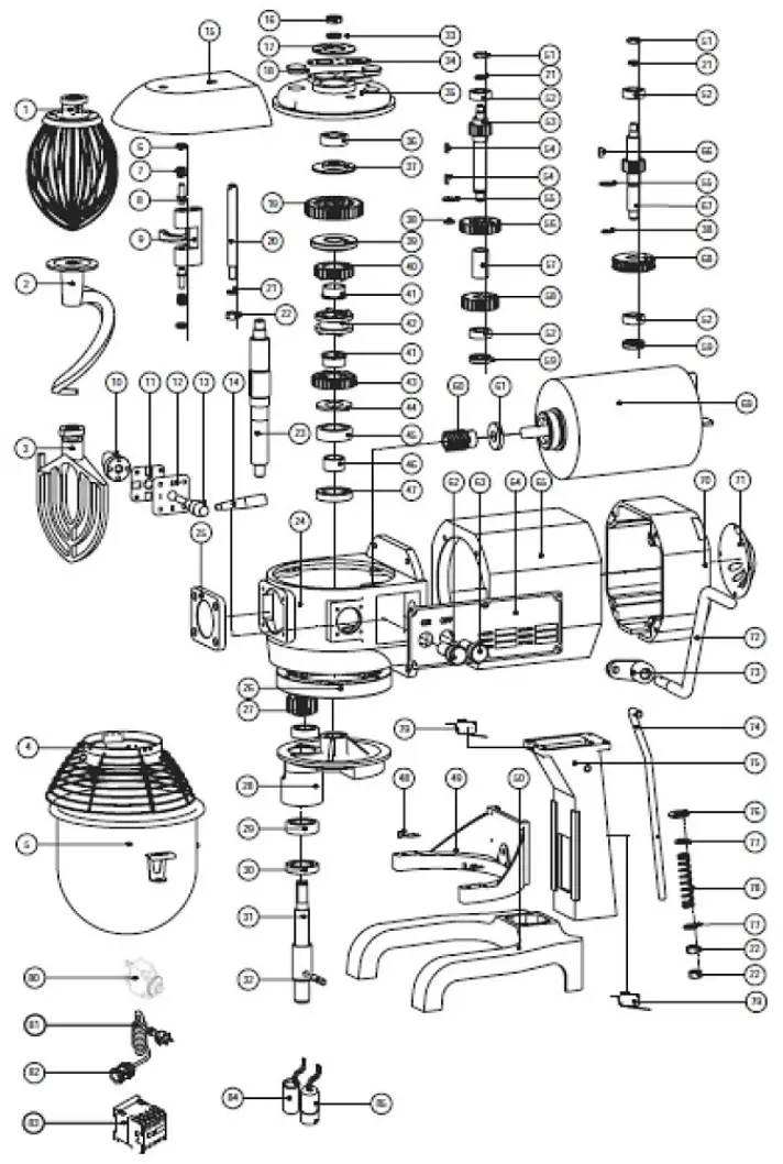CHRONOS 30R 001 Commercial 10 Qt Standard Duty Planetary Mixer - FIG 2