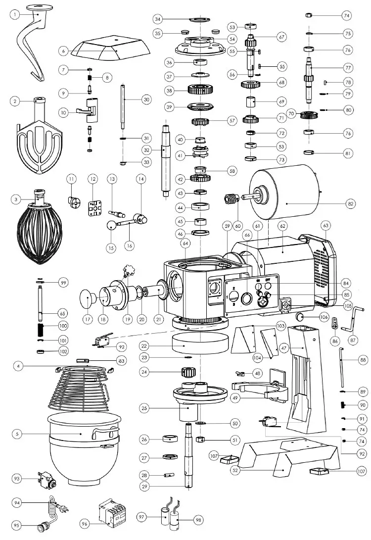 CHRONOS 30R 001 Commercial 10 Qt Standard Duty Planetary Mixer - FIG 6