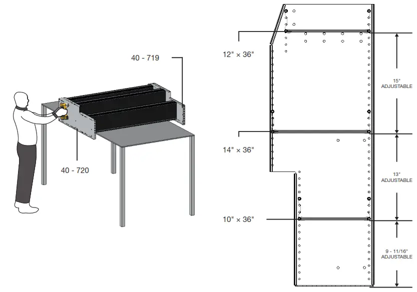 RANGER P4-RA36-3 Shelving - Attach both panels