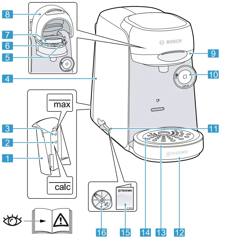 BOSCH TAS16B2GB Finesse Pod Coffee Machine - Figure 1