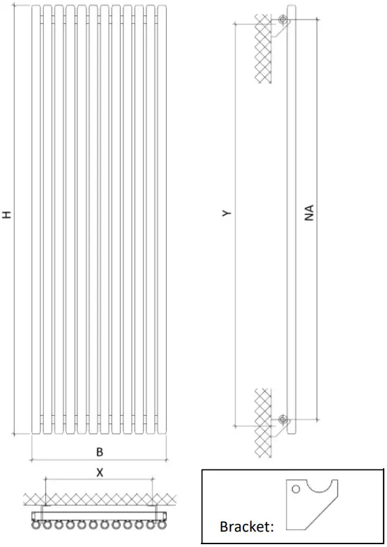 XIMAX 1932BTU Oceanus Designer Radiator - Figure 2