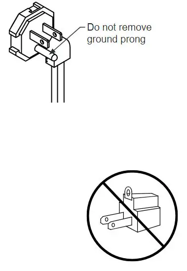 MARVEL MLRE224 Undercounter Refrigeration Owner's Manual - Do not remove ground prong