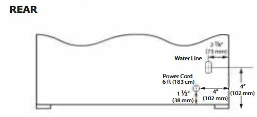 MARVEL MLRE224 Undercounter Refrigeration Owner's Manual - PRODUCT DIMENSIONS REAR
