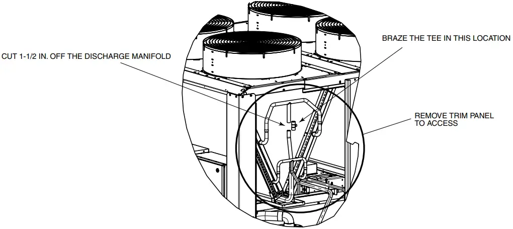 Discharge Manifold Modification and Tee Brazing