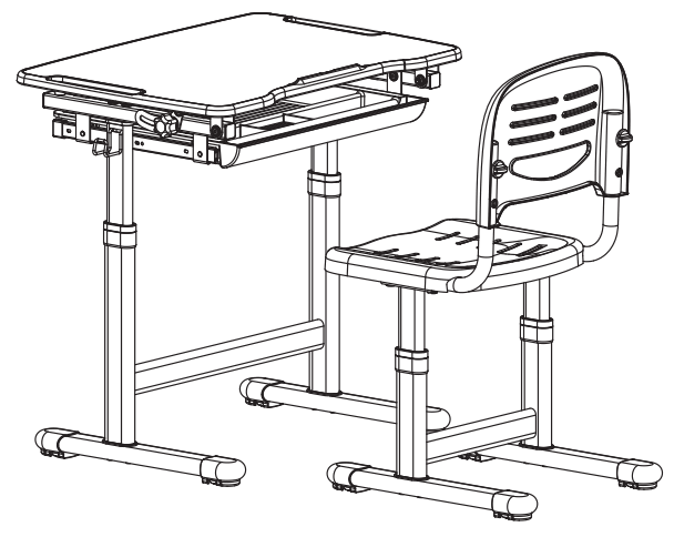 VIPACK FURNITURE 9000306524 Kids Study Desk and Chair -