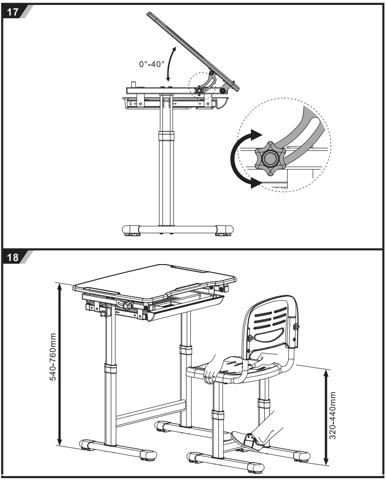 VIPACK FURNITURE 9000306524 Kids Study Desk and Chair - 7